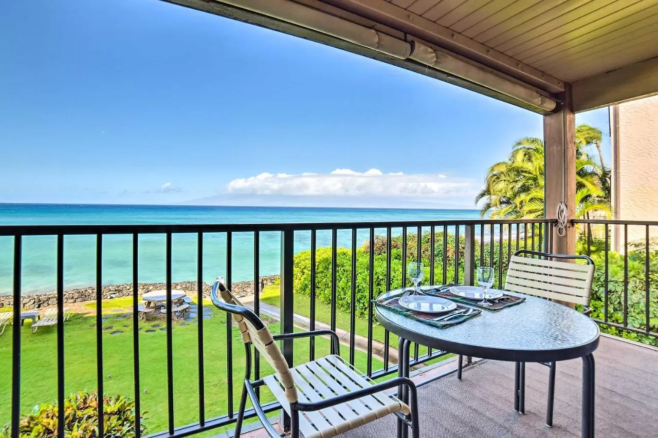 Beachfront Lahaina Condo Pool And Grill Access Kahana Apartment